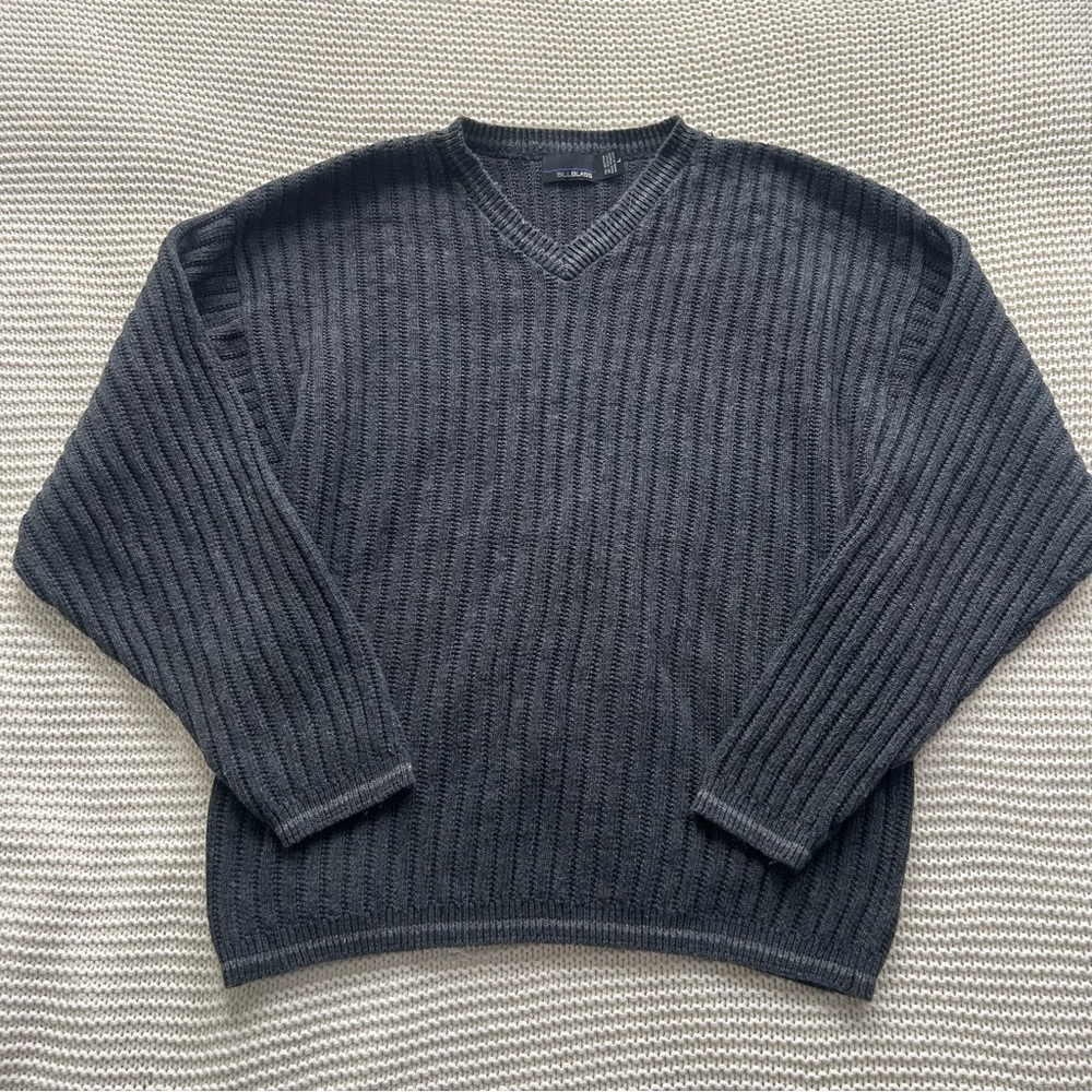 Bill Blass Gray Ribbed Sweather Large 
 #knitwear